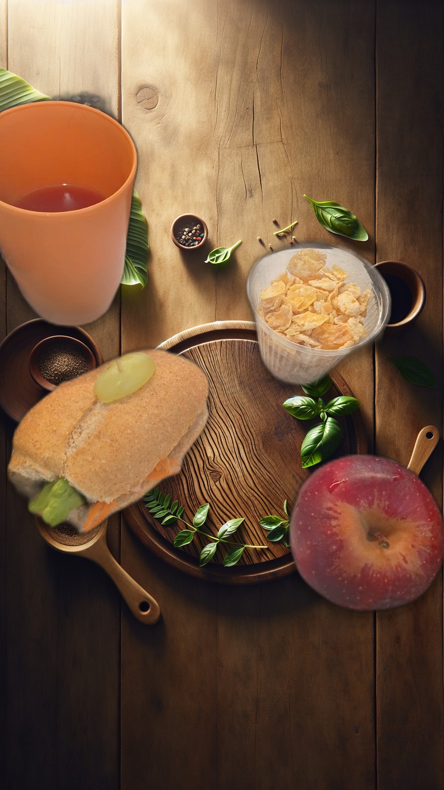 Sanduíche natural saudável servido na cantina conceito Recharge